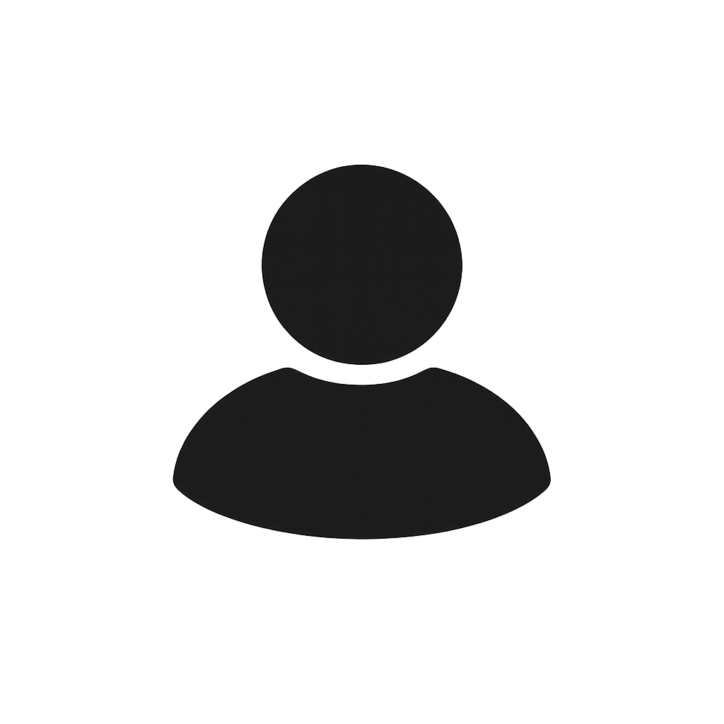 Minimal black profile tab icon on transparent background, variation 2.