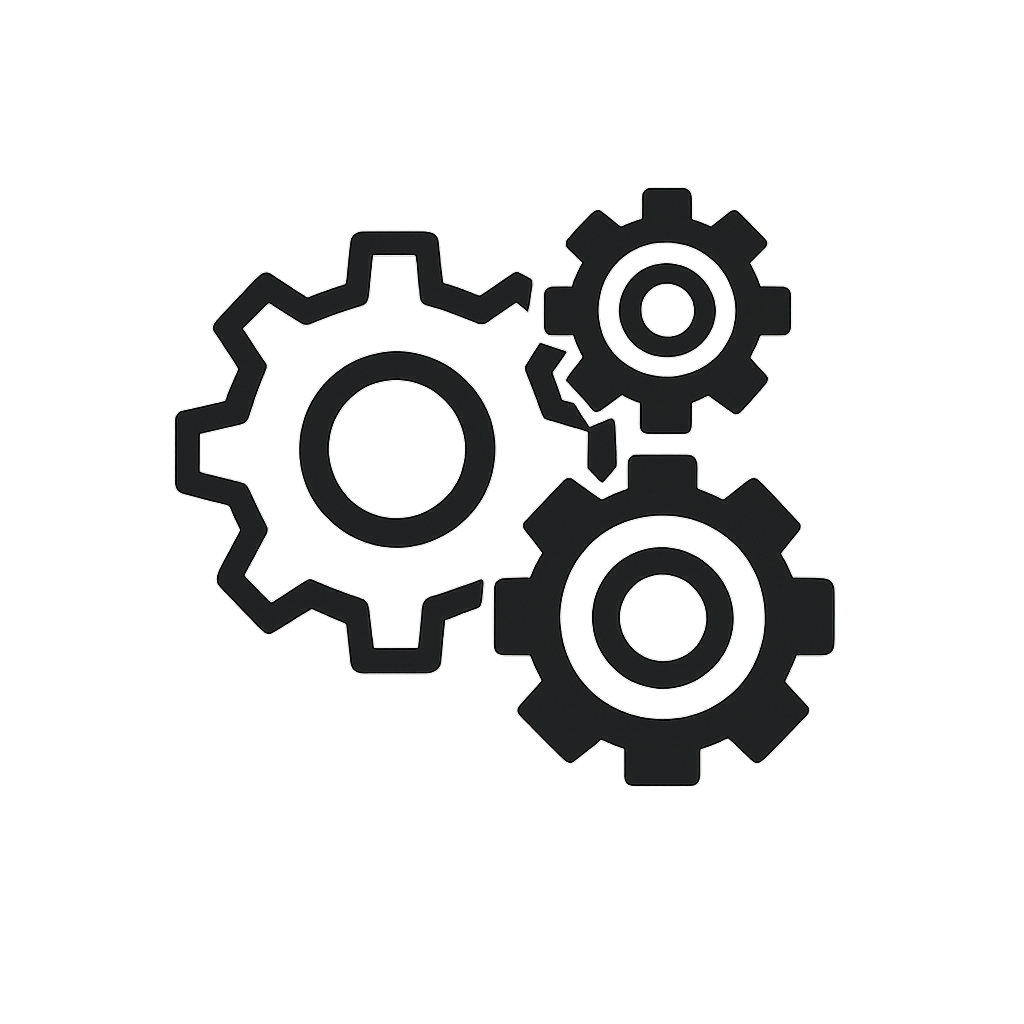 Minimal black settings tab icon on transparent background, variation 2.